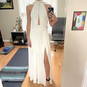 NWT Fame+Partners white halter top gown